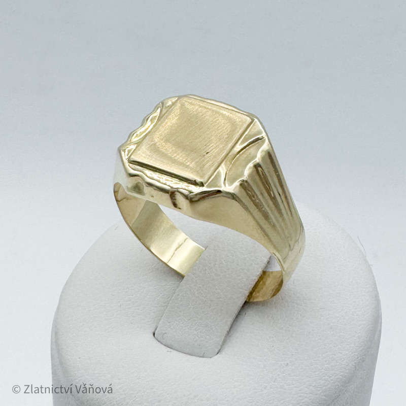 Žluté zlato pánský prsten vel.69